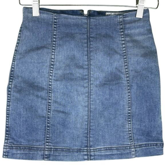 Free People Dresses & Skirts - FREE PEOPLE Denim Skirt Blue Sz 0
